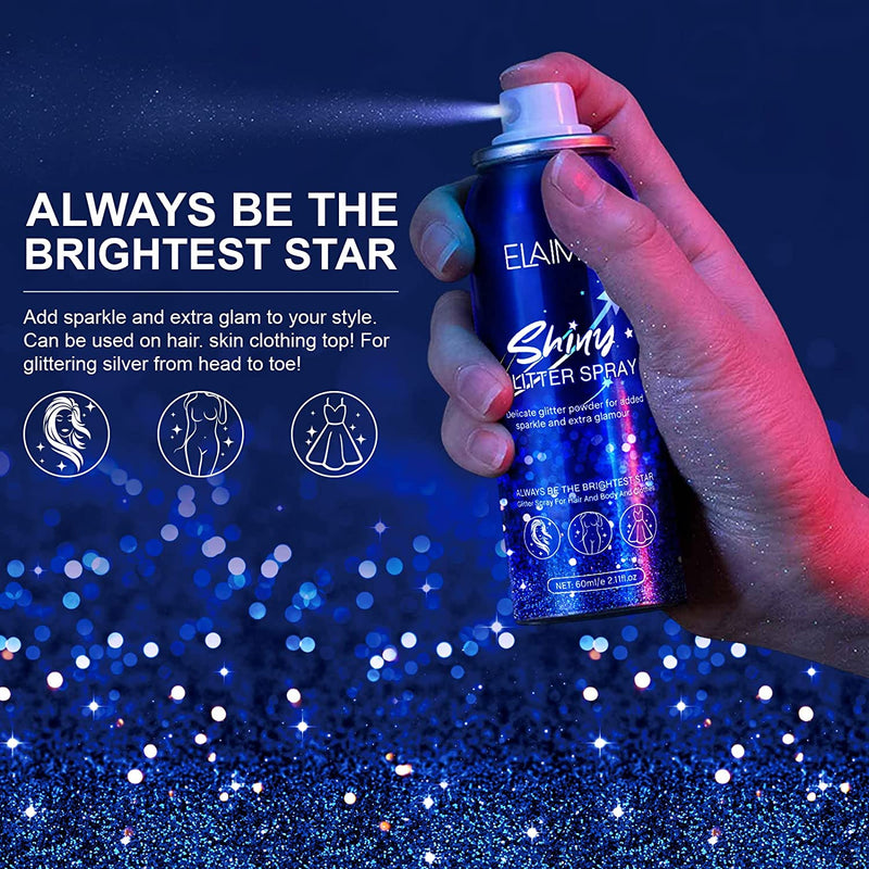 Body Shiny Glitter Spray for Hair and Body